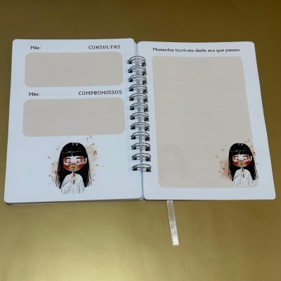 Planner semanal capa maleável "Viver é uma obra de arte. Pinte cada dia com a sua cor preferida"