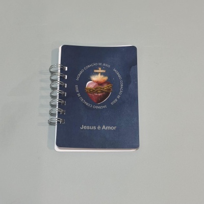 Conjunto devocional Sagrado Coração de Jesus. Planejador + terço + bloco de notas