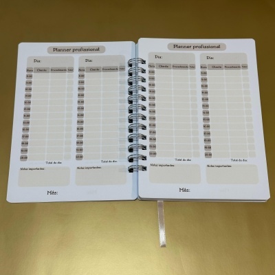 Planner profissional diário capa maleável "O segredo do sucesso é trabalhar com amor"
