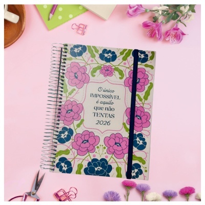 Agenda diária A5 2026 Espiral Beta Impossível | Finocam