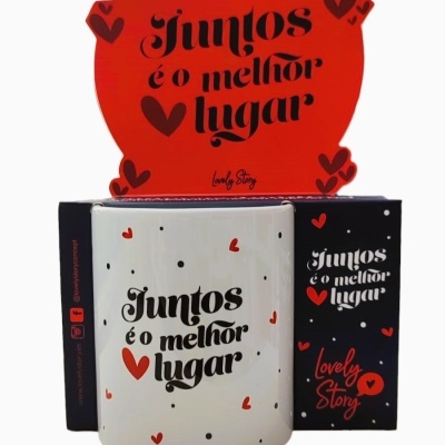 Caneca cerâmica "Juntos é o melhor lugar"