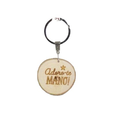 Porta-chaves de madeira "Adoro-te mano!"