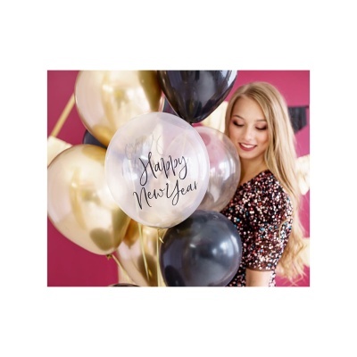 6 Balões látex "Happy New Year" 30cm