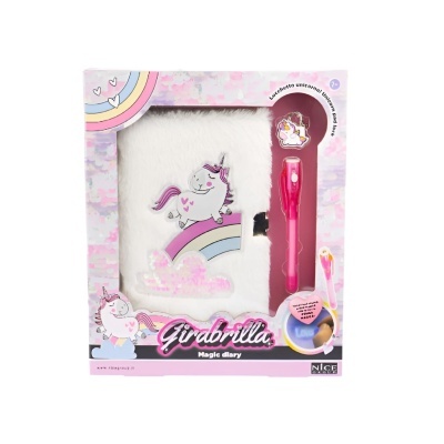 Diário + Esferográfica Mágica Unicórnio Girabrilla