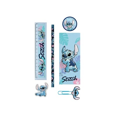 Conjunto de papelaria Stitch & Angel