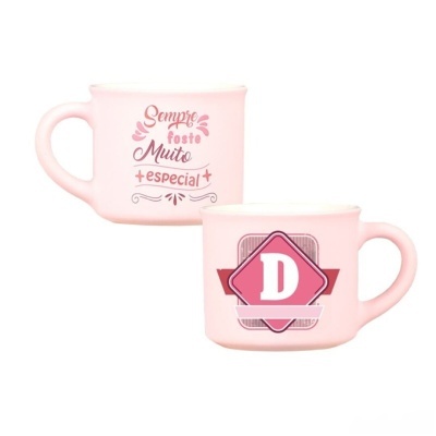 Chávena café aveludada Rosa "D"