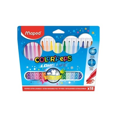 18 Marcadores Color Peps Long Life | Maped