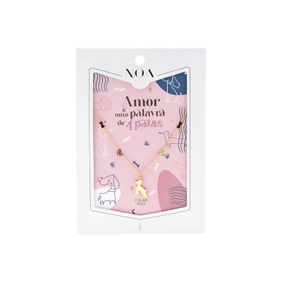 Colar dourado aço "Amor é uma palavra de 4 patas" | Noa Story