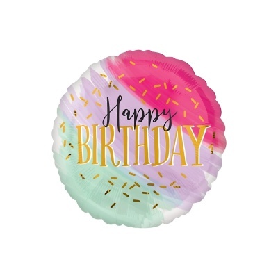 Balão metálico "Happy Birthday" 43cm