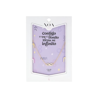 Colar dourado aço "Contigo o que é bonito torna-se infinito" | Noa Story