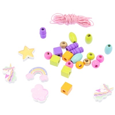 Missangas de madeira Unicórnio