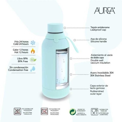Garrafa térmica Mint Super Dino 350ml | Aurea