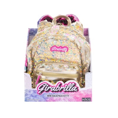 Mini mochila Girabrilla com lantejoulas e caixa colorida