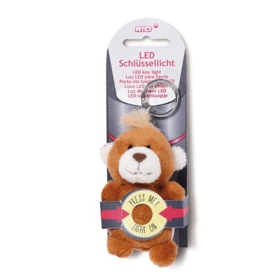 Porta-chaves peluche com luz led Urso Castanho | Nici