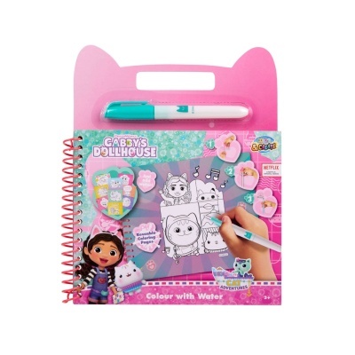 Livro Colorir com Água Gabby's Dollhouse