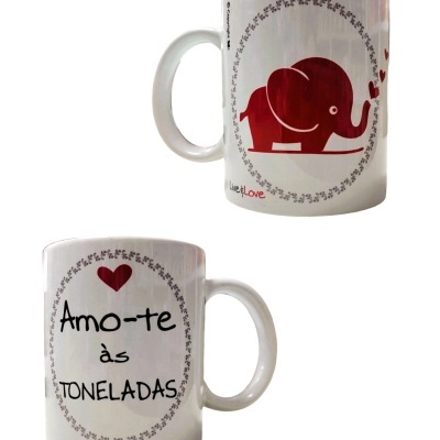 Caneca cerâmica "Amo-te às toneladas"