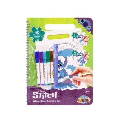 Livro de Atividades Apagável e Reutilizável Stitch