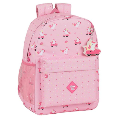 Mochila escolar Unicórnio Rosa Safta 43cm