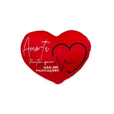 Almofada coração "Amo-te tanto que dás-me palpitações" 35cm