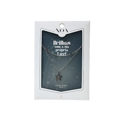 Colar duplo prateado aço "Brilhas com a tua própria luz"  | Noa Story