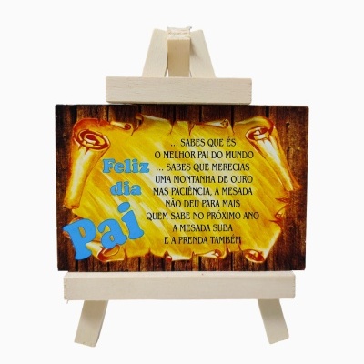 Cavalete de madeira "Feliz dia Pai"