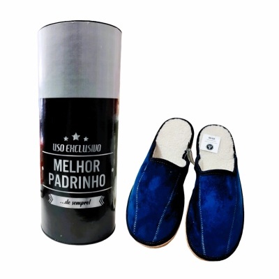 Chinelos em caixa tubo "Melhor Padrinho"