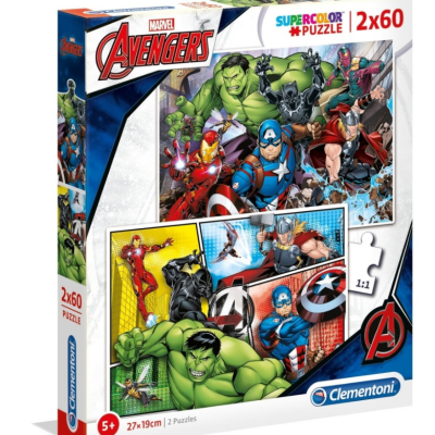 Puzzle Marvel Avengers 2x60 peças Clementoni Supercolor