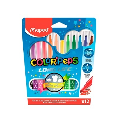 12 Marcadores Color Peps Long Life | Maped