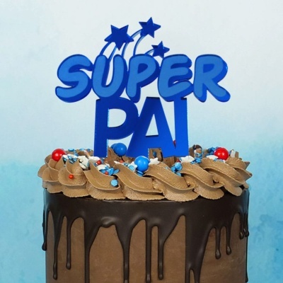 Cake topper acrílico "Super Pai"