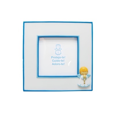 Moldura azul com Anjo da Guarda | Little Drops of Water