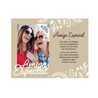 Moldura de madeira "Amiga Especial" | H&H