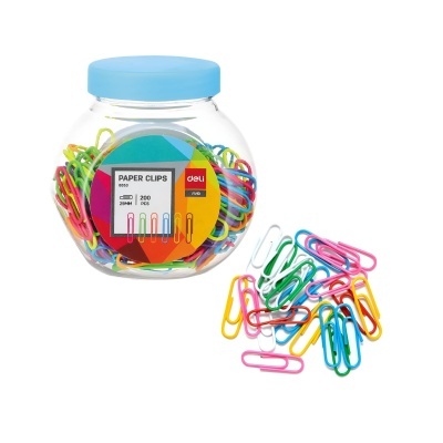 Caixa Clipes Coloridos 200 Unidades