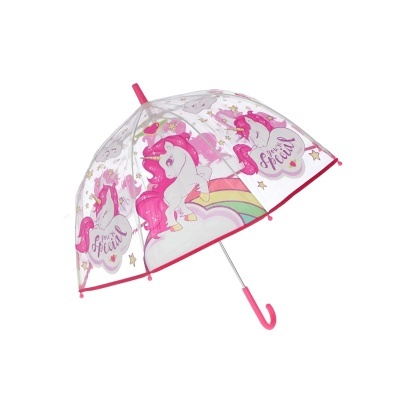 Guarda-chuva transparente Unicórnio 46cm