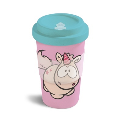 Copo Bamboo Rosa com Tampa Theodor NICI