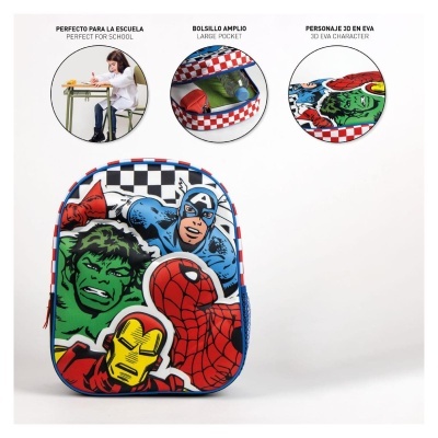 Mochila pré-escolar 3D Avengers Marvel