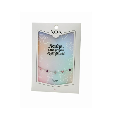 Pulseira prateada aço "Sonha a tua própria aventura!" | Noa Story Kids