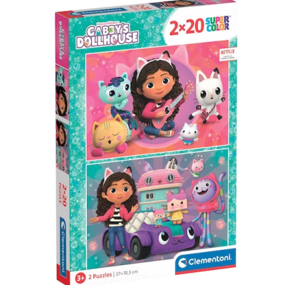 Puzzle Gabby’s Dollhouse 2x20 peças Clementoni Supercolor