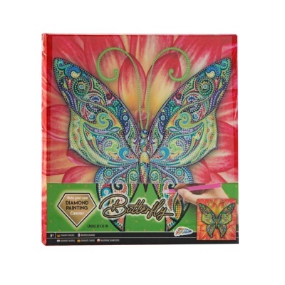 Tela pinta com diamantes Borboleta