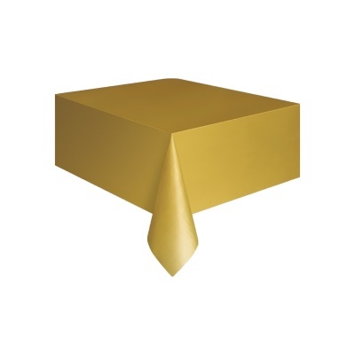 Toalha de mesa plástico dourado