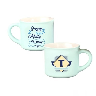 Chávena café aveludada Azul "T"