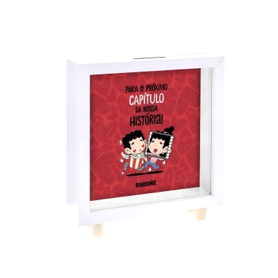 Mealheiro de madeira “Para o próximo capítulo da nossa história” | Malasaña Lovely Story