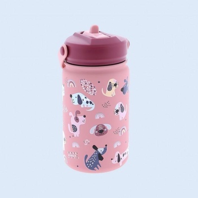 Garrafa térmica infantil com palhinha Make Up Paw Dogs 330ml | Aurea Kids Garrafa térmica infantil com palhinha Make Up Paw Dogs 330ml | Aurea Kids