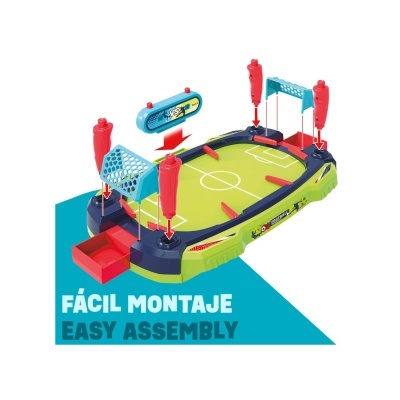 Jogo futebol de mesa plástico verde azul vermelho fácil montagem