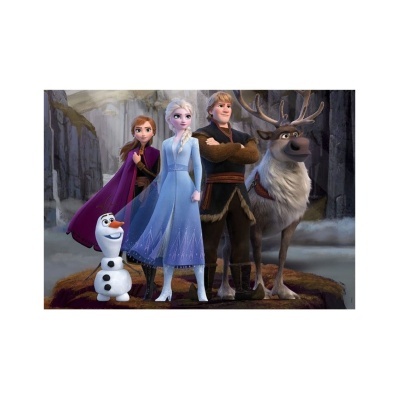 Personagens animados de Frozen num cenário rochoso