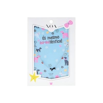 Colar prateado aço "És mesmo Au-Autêntica!" | Noa Story Kids