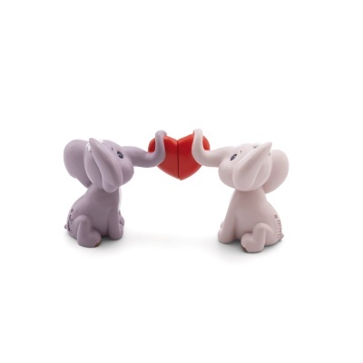Conjunto 2 figuras em resina Elefante Love em caixa | Nici