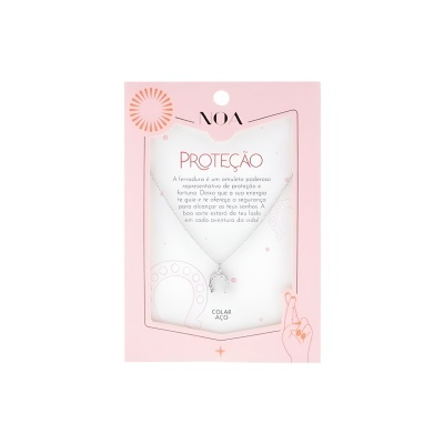 Colar prateado aço com ferradura "Proteção" | Noa Story