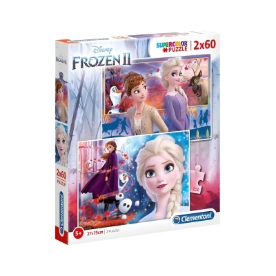 Puzzle Frozen II 2x60 peças Supercolor | Clementoni