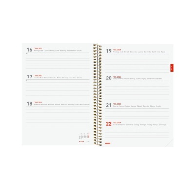 Agenda Semanal Espiral 18 Meses 2025/2026 | Finocam