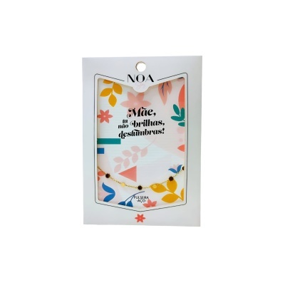Pulseira dourada aço "Mãe, tu não brilhas, deslumbras!"  | Noa Story